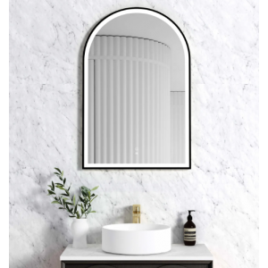 LED Archie 900(H)x600(W) Black Metal Frame Mirror